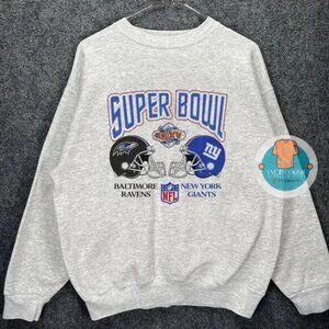 Superbowl XXXV 2008 Baltimore Ravens New York Giants Sweatshirt Retro shirt y2k